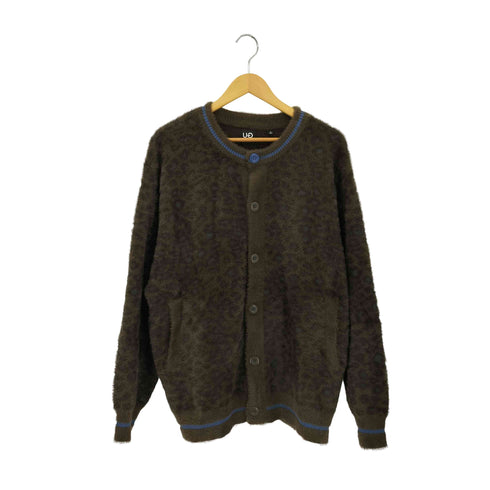 ジーユー GU レオパード柄 シャギークルーネック カーディガン メンズ  XL